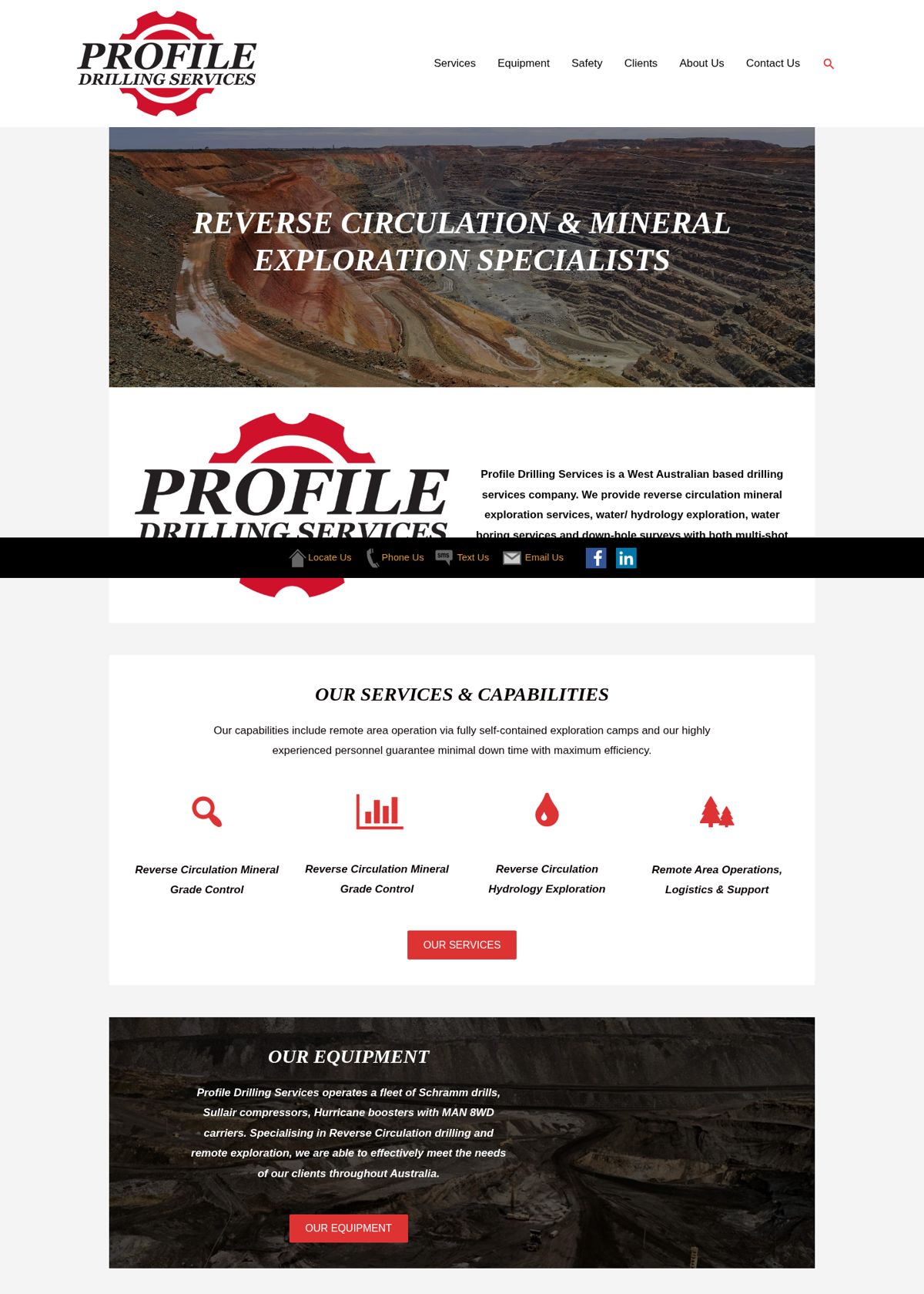 Current Profile Drilling Services website